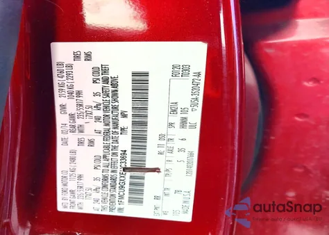 2014 Ford Escape Se z USA, uszkodzony, nr VIN 1FMCU9GXXEUC33691